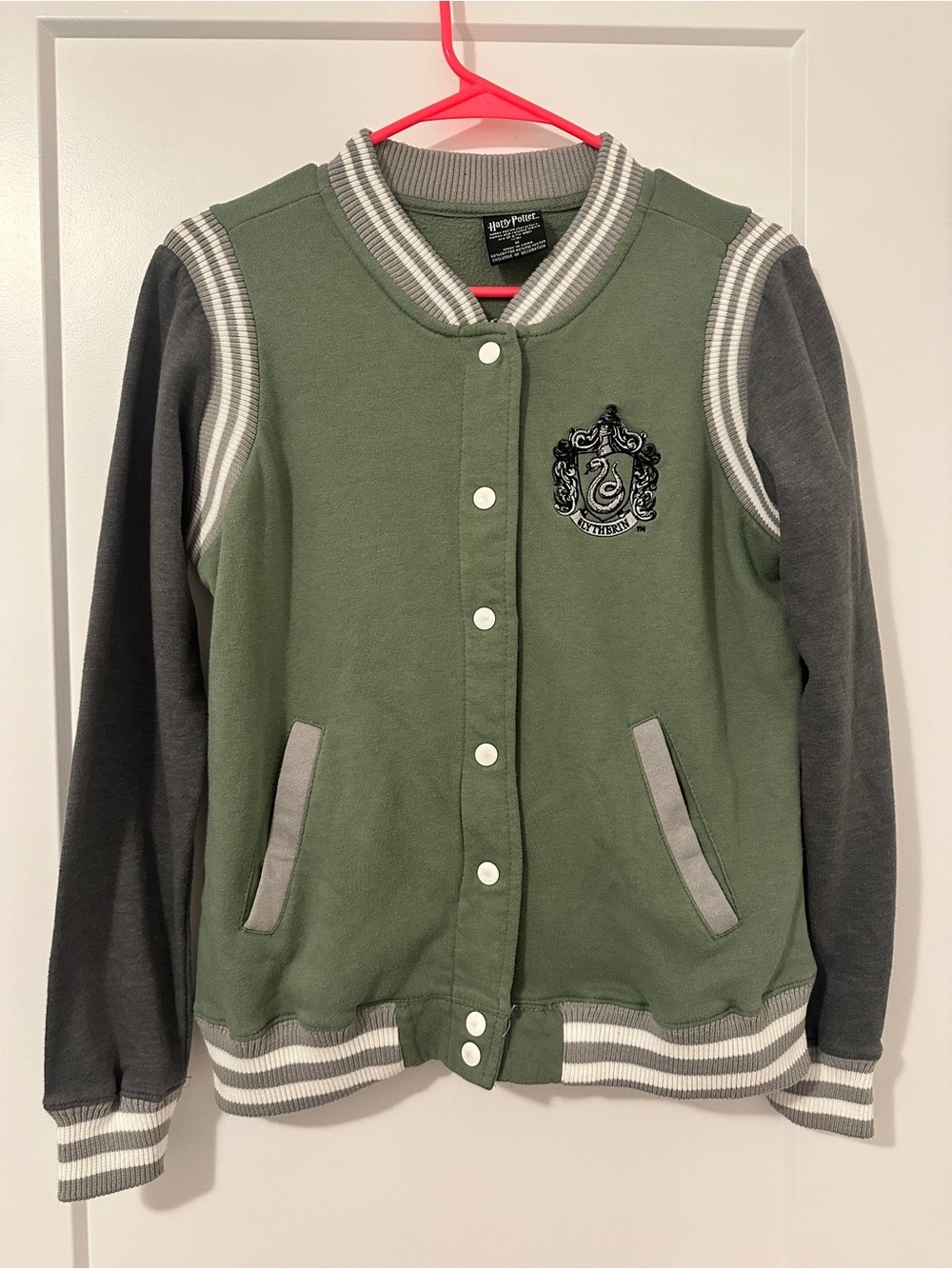 The Wizarding World Of Harry Potter Slytherin Green Varsity Jacket Size Medium